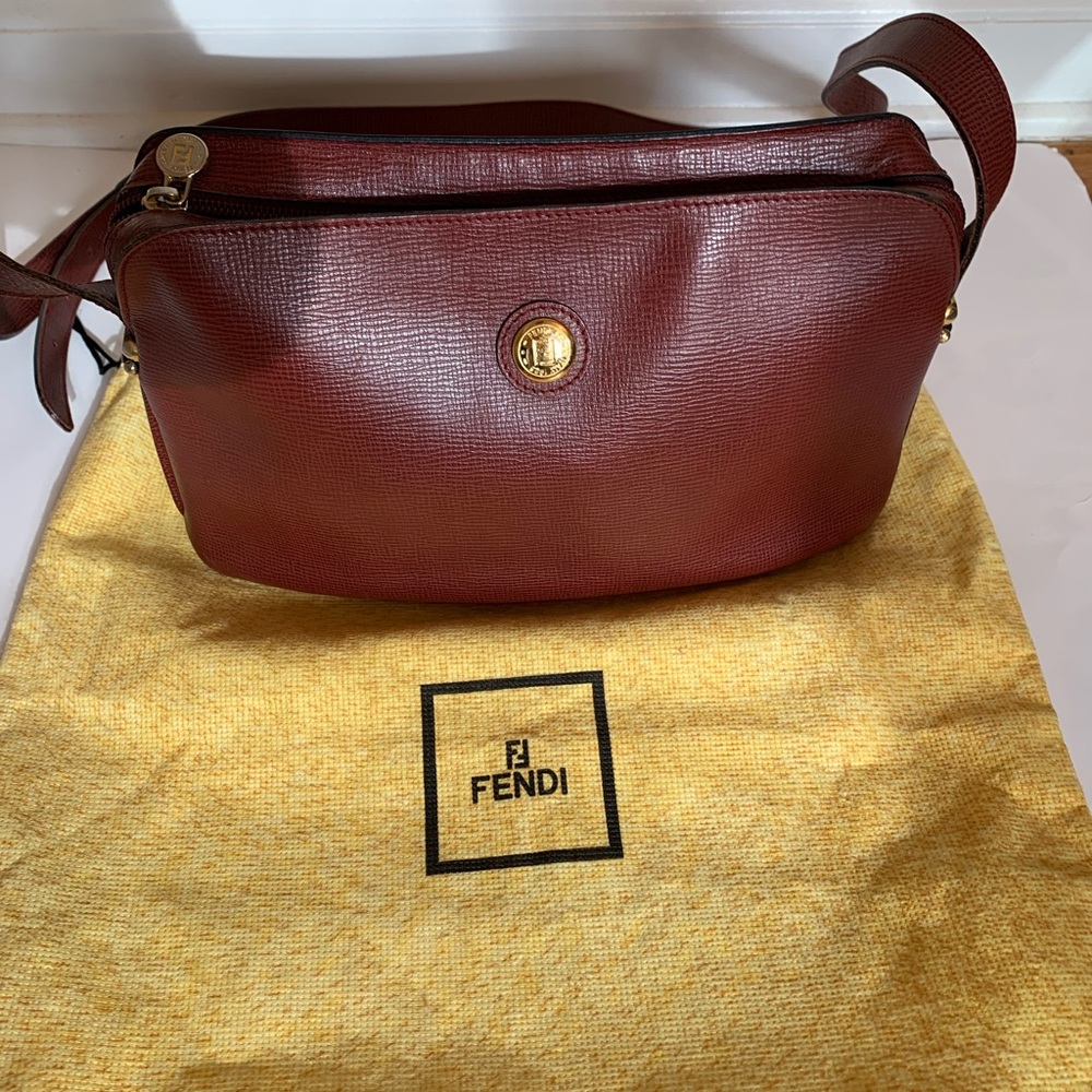 Fendi Women's Burgundy Leather Bag